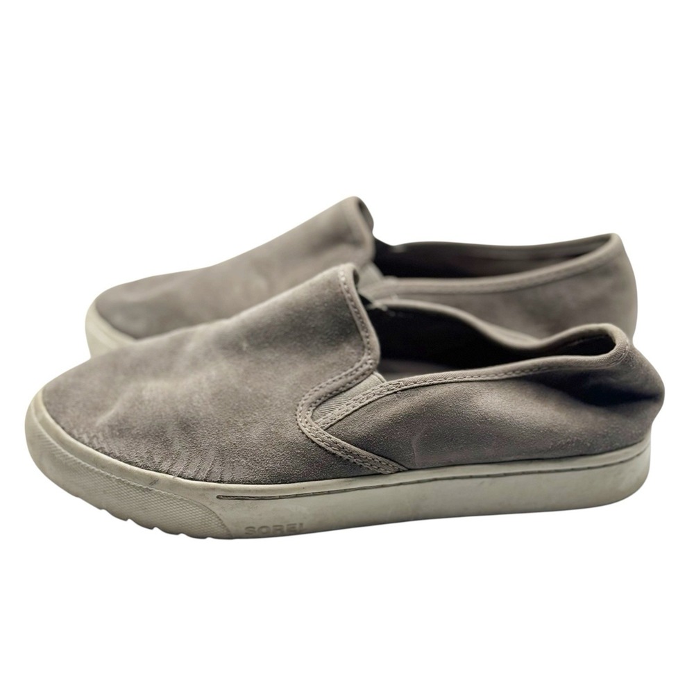 Sorel Womens Campsneak Slip On Sneaker Size 8 Loafers Flats Kettle Grey Suede